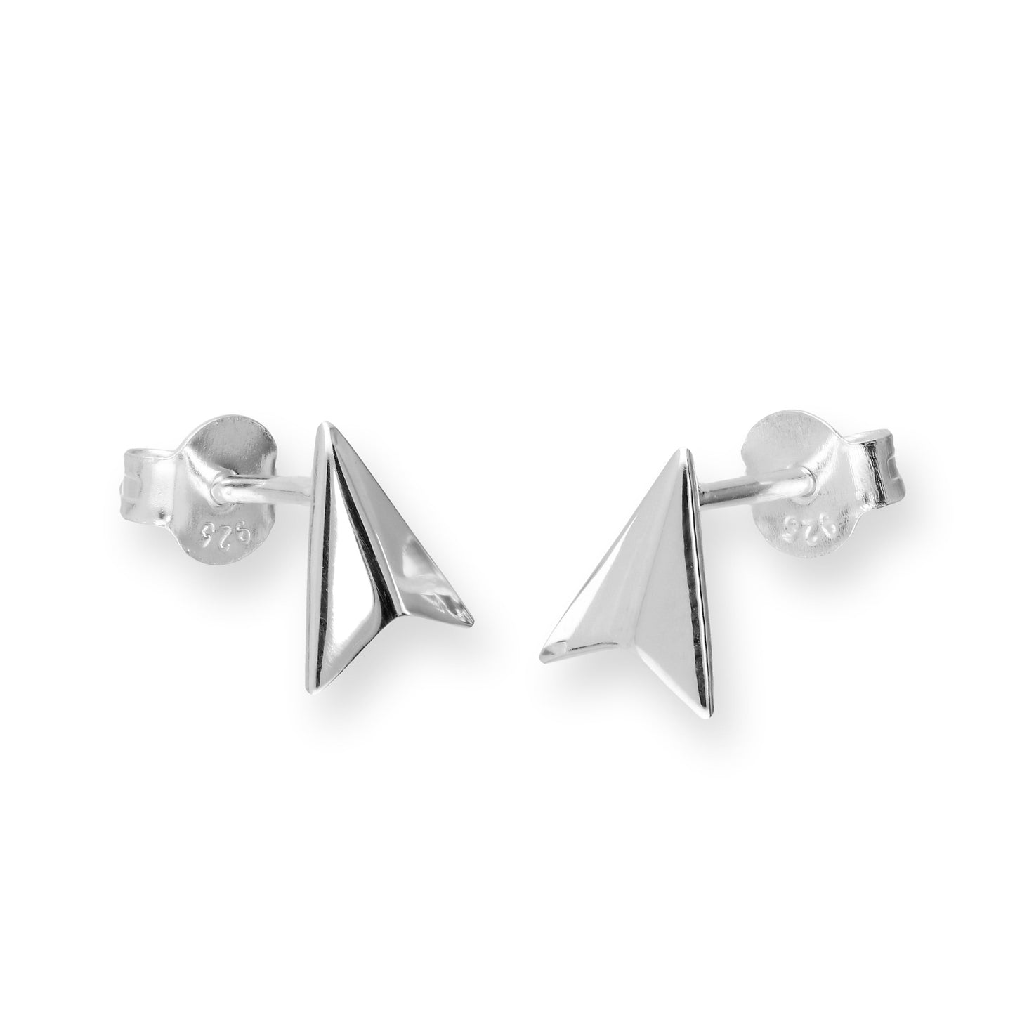 Sterling Silver Paper Plane Stud Earrings