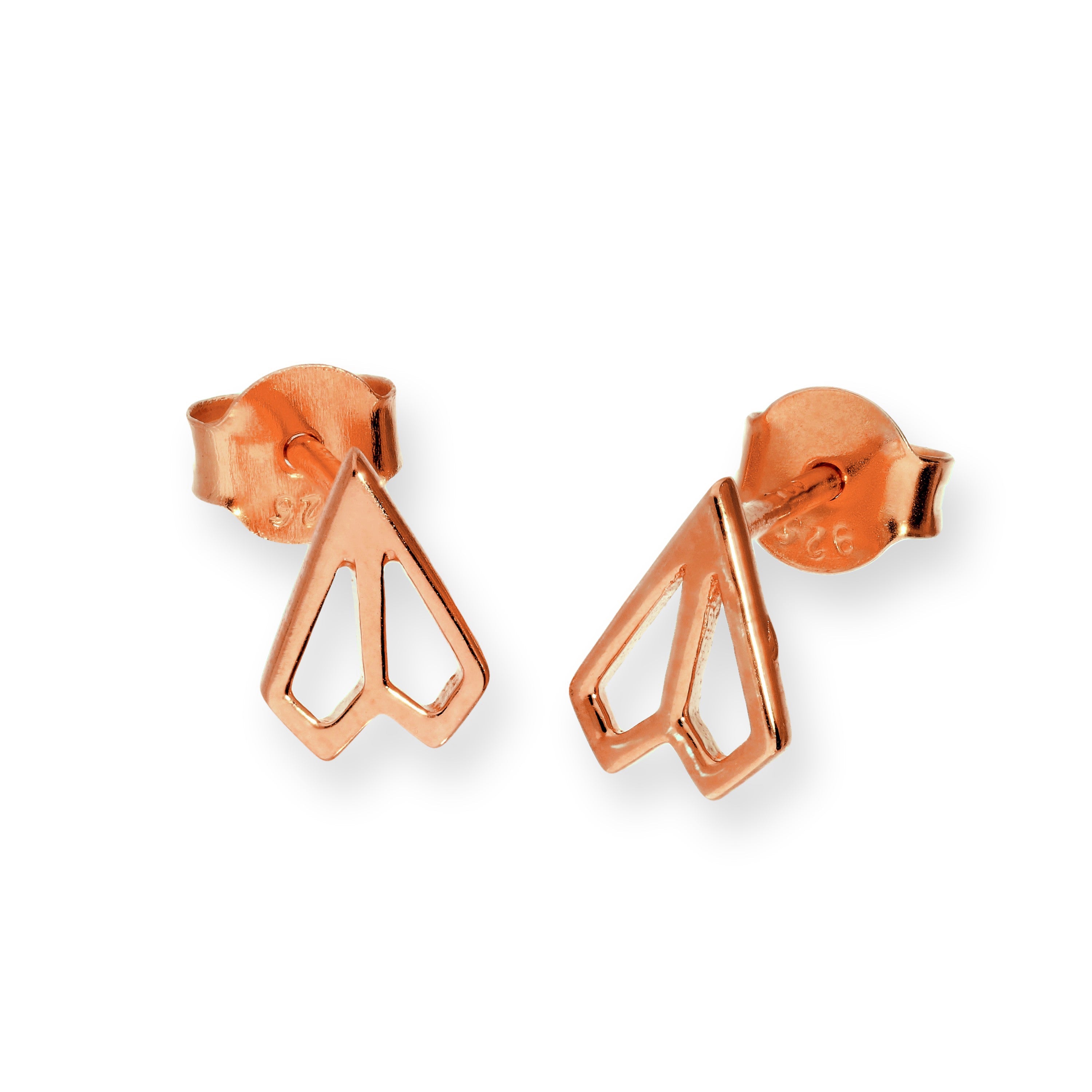 Rosévergoldete Sterlingsilber Ohrstecker mit Papierflieger