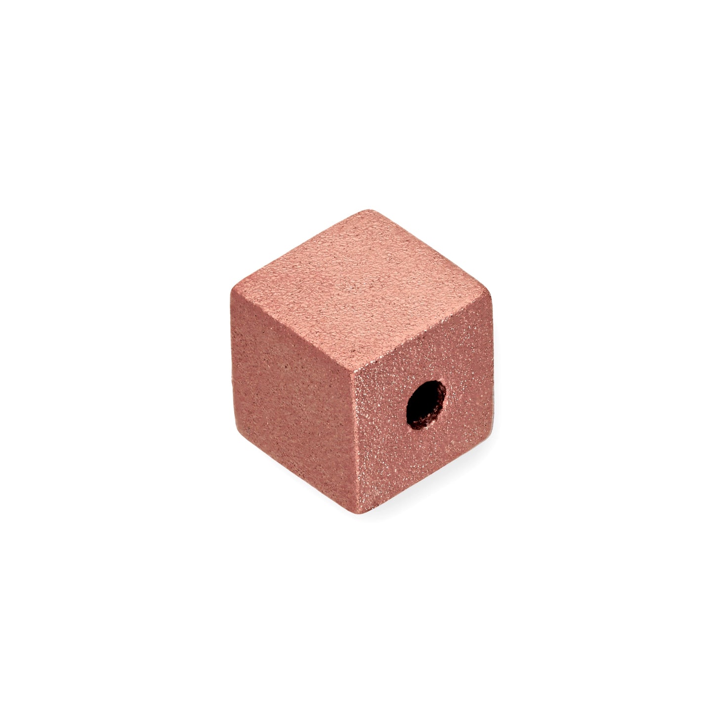 9ct Rose Gold Frosted Cube Bead Charm