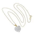 Halskette mit Anhänger aus 9 Karat Gold und klarem CZ-Kristall in Herzform, 16–20 Zoll