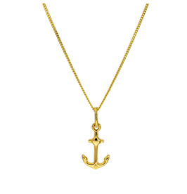9 Karat Gold Schiffsanker Anhänger Halskette 40,5 - 51 cm