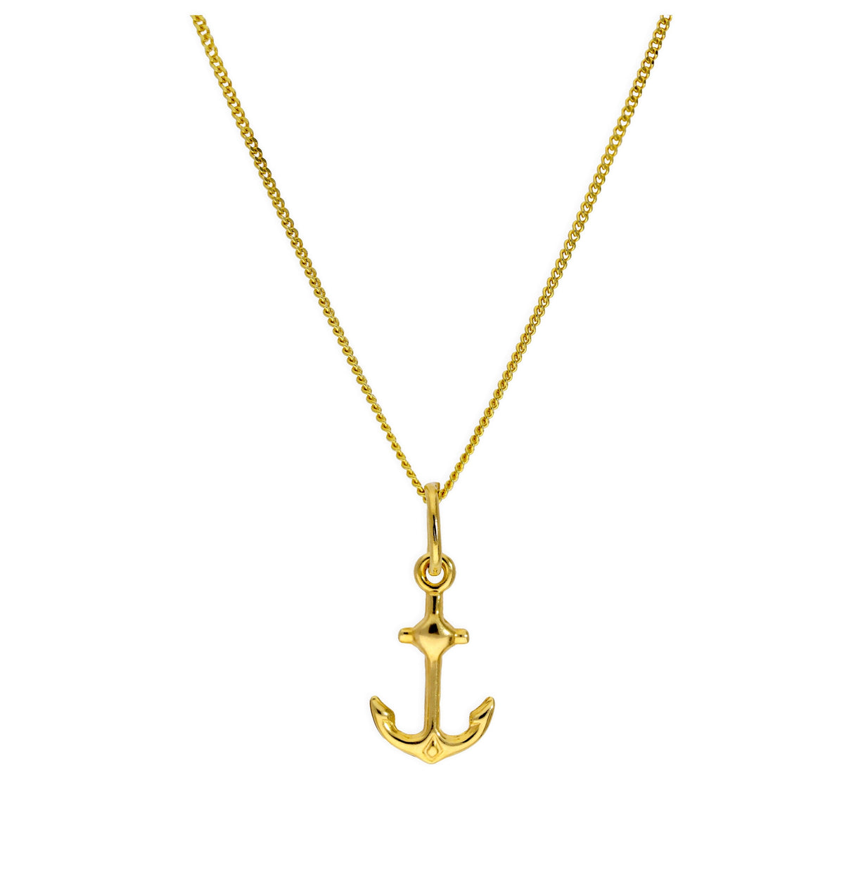 9 Karat Gold Schiffsanker Anhänger Halskette 40,5 - 51 cm