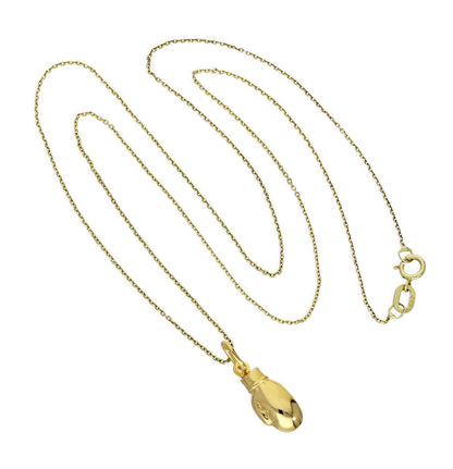 9 Karat Gold Boxhandschuh-Anhänger Halskette 16–20 Zoll