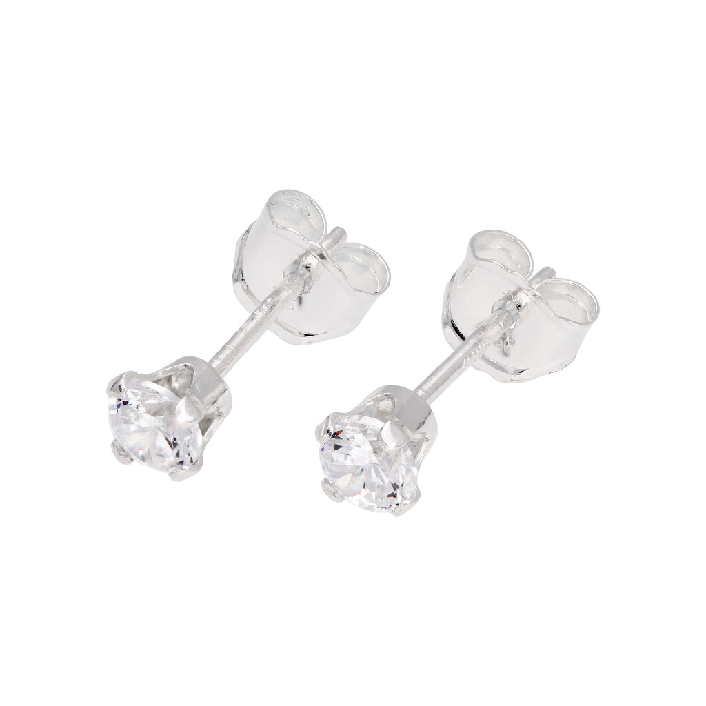 Sterlingsilber Runde CZ Ohrstecker