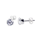 Sterlingsilber Runde CZ Ohrstecker