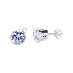 Sterlingsilber Runde CZ Ohrstecker