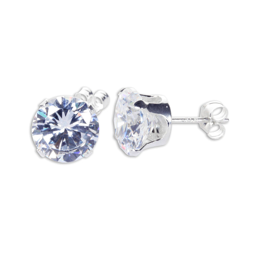 Sterlingsilber Runde CZ Ohrstecker
