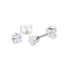 Quadratische CZ-Ohrstecker aus Sterlingsilber