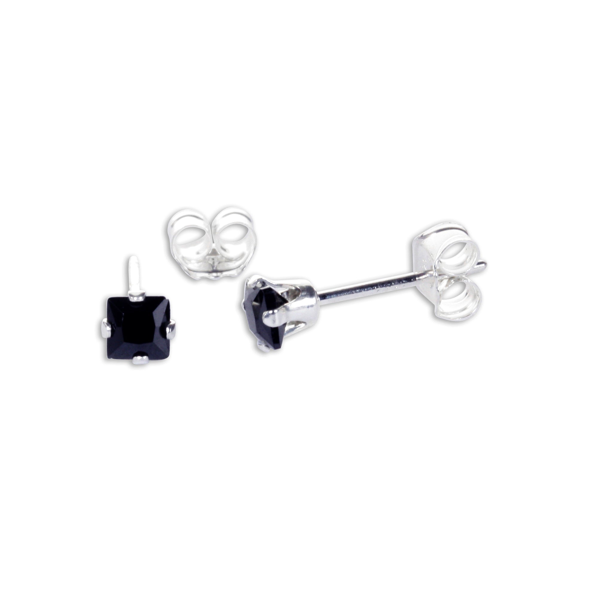 Quadratische CZ-Ohrstecker aus Sterlingsilber