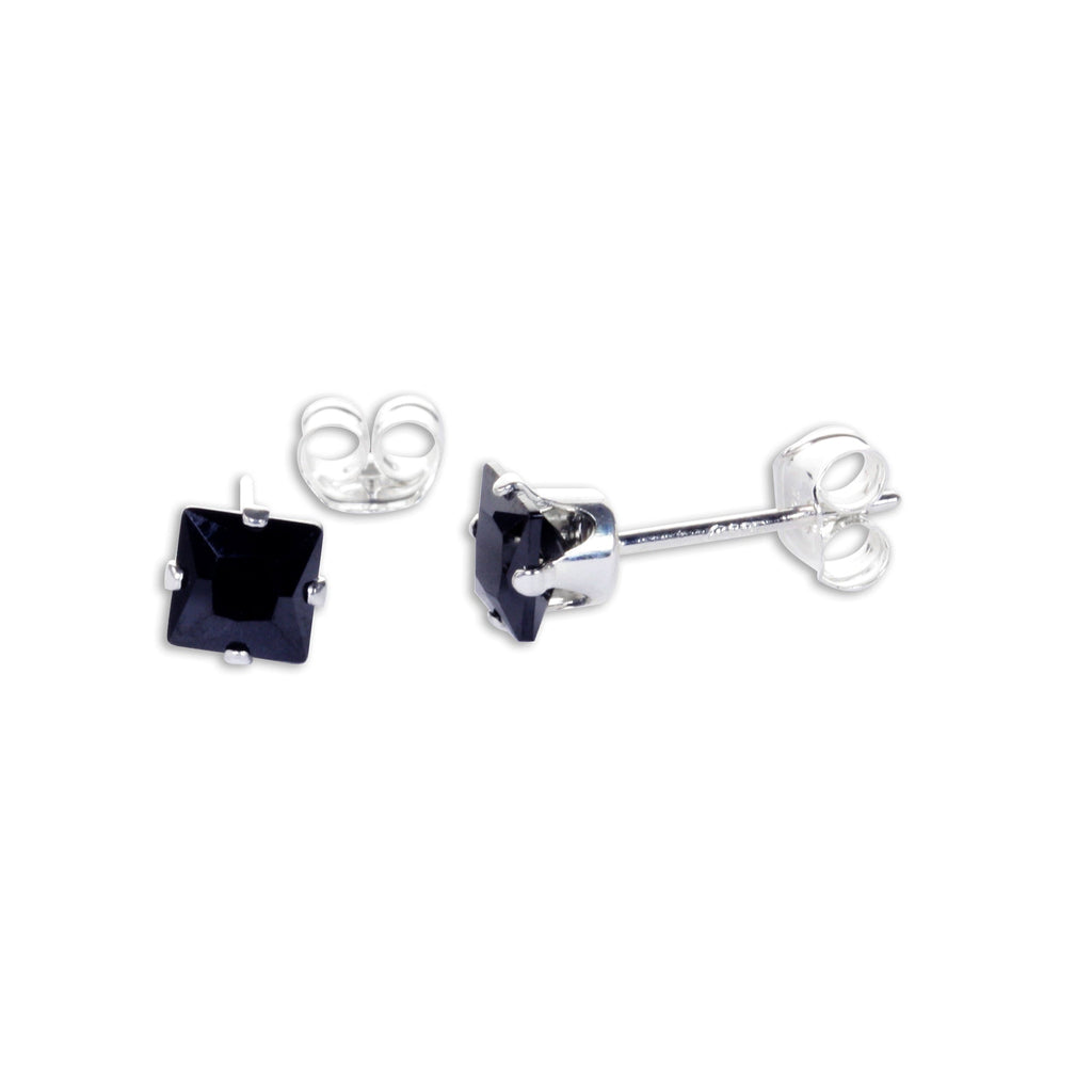 Quadratische CZ-Ohrstecker aus Sterlingsilber
