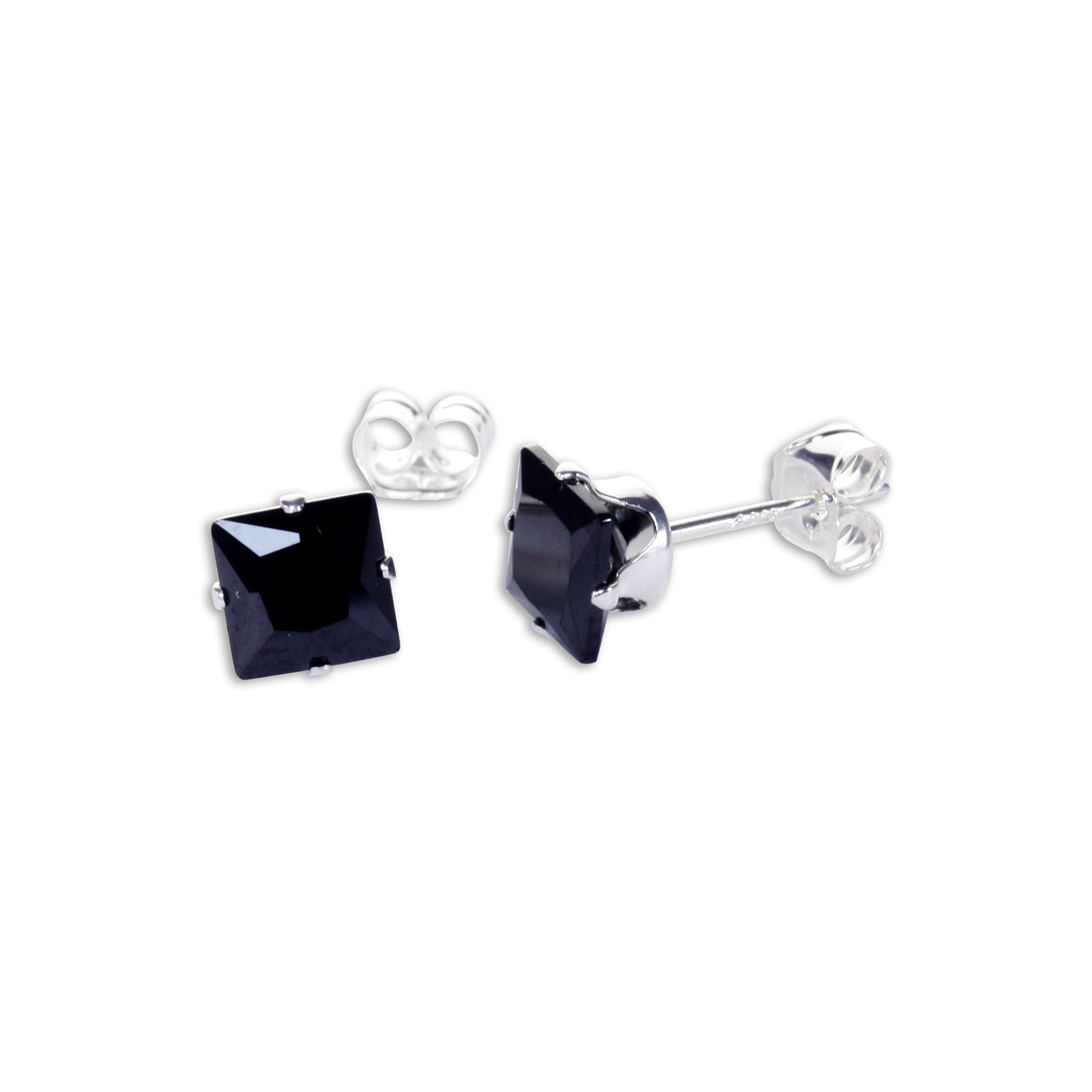 Quadratische CZ-Ohrstecker aus Sterlingsilber