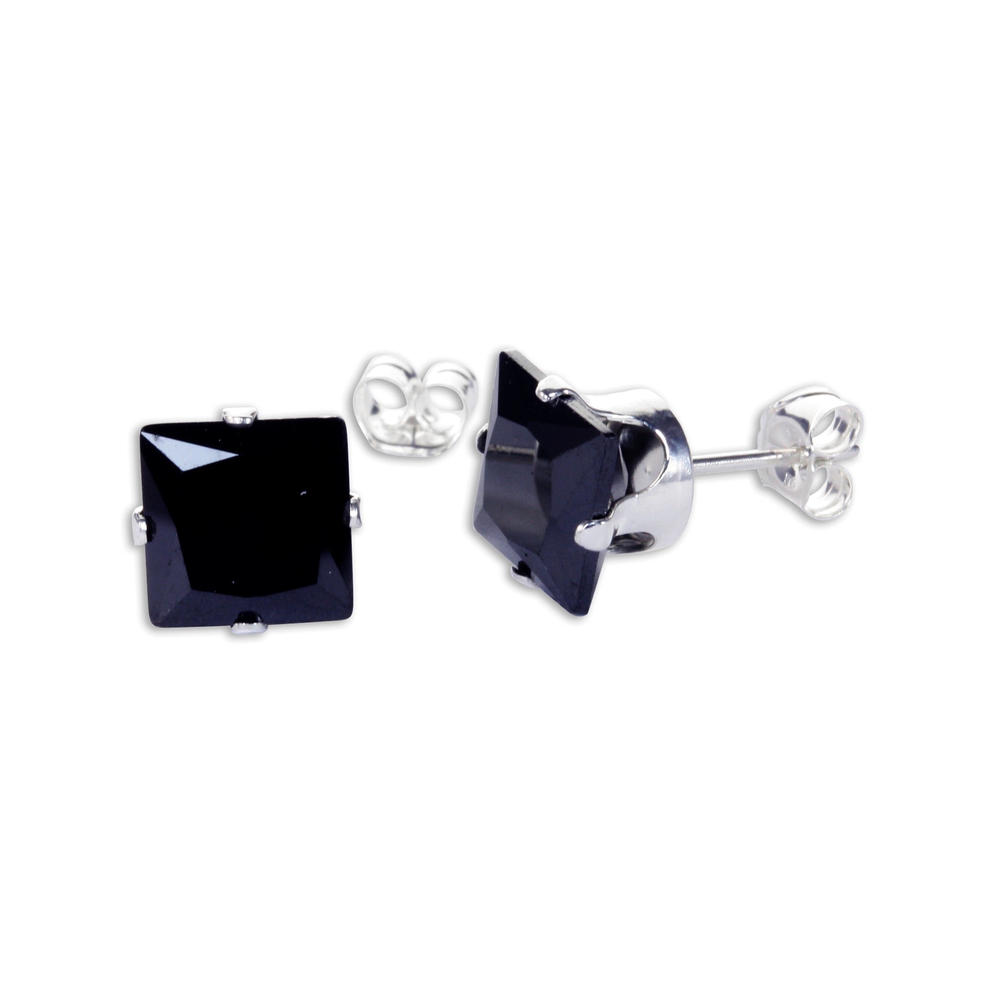Quadratische CZ-Ohrstecker aus Sterlingsilber