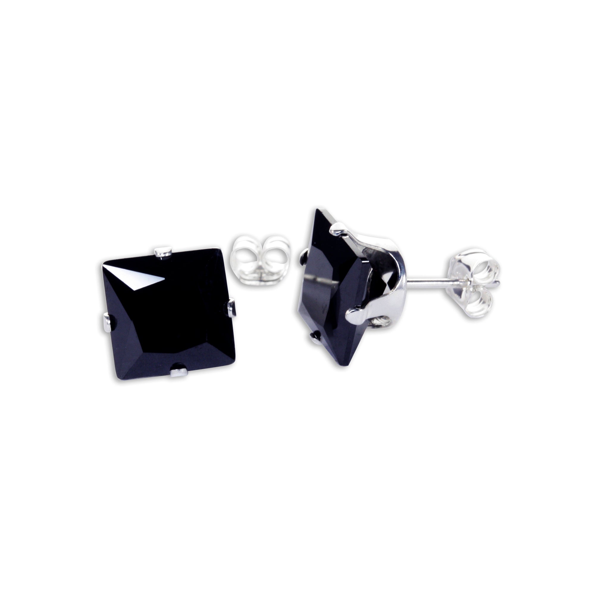 Quadratische CZ-Ohrstecker aus Sterlingsilber
