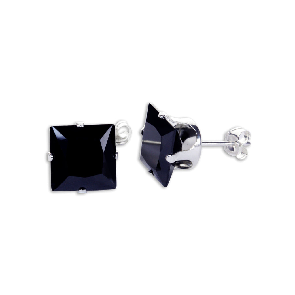 Quadratische CZ-Ohrstecker aus Sterlingsilber
