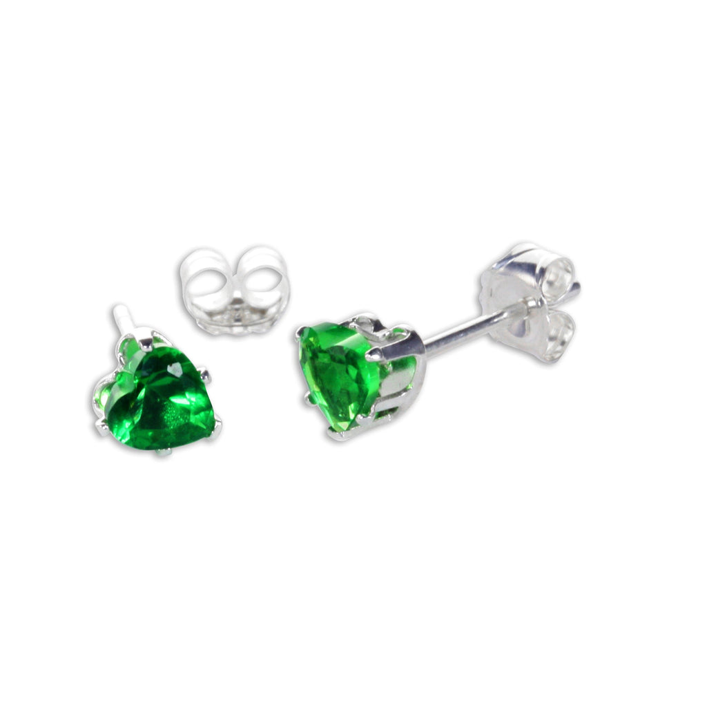 Sterlingsilber 4 mm Herz CZ Ohrstecker