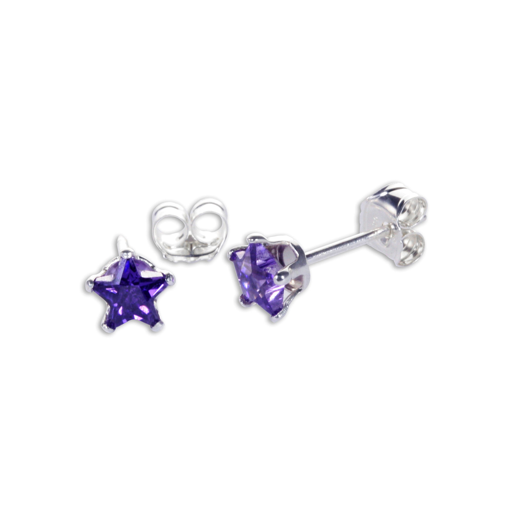 Sterlingsilber 4 mm Stern CZ Ohrstecker