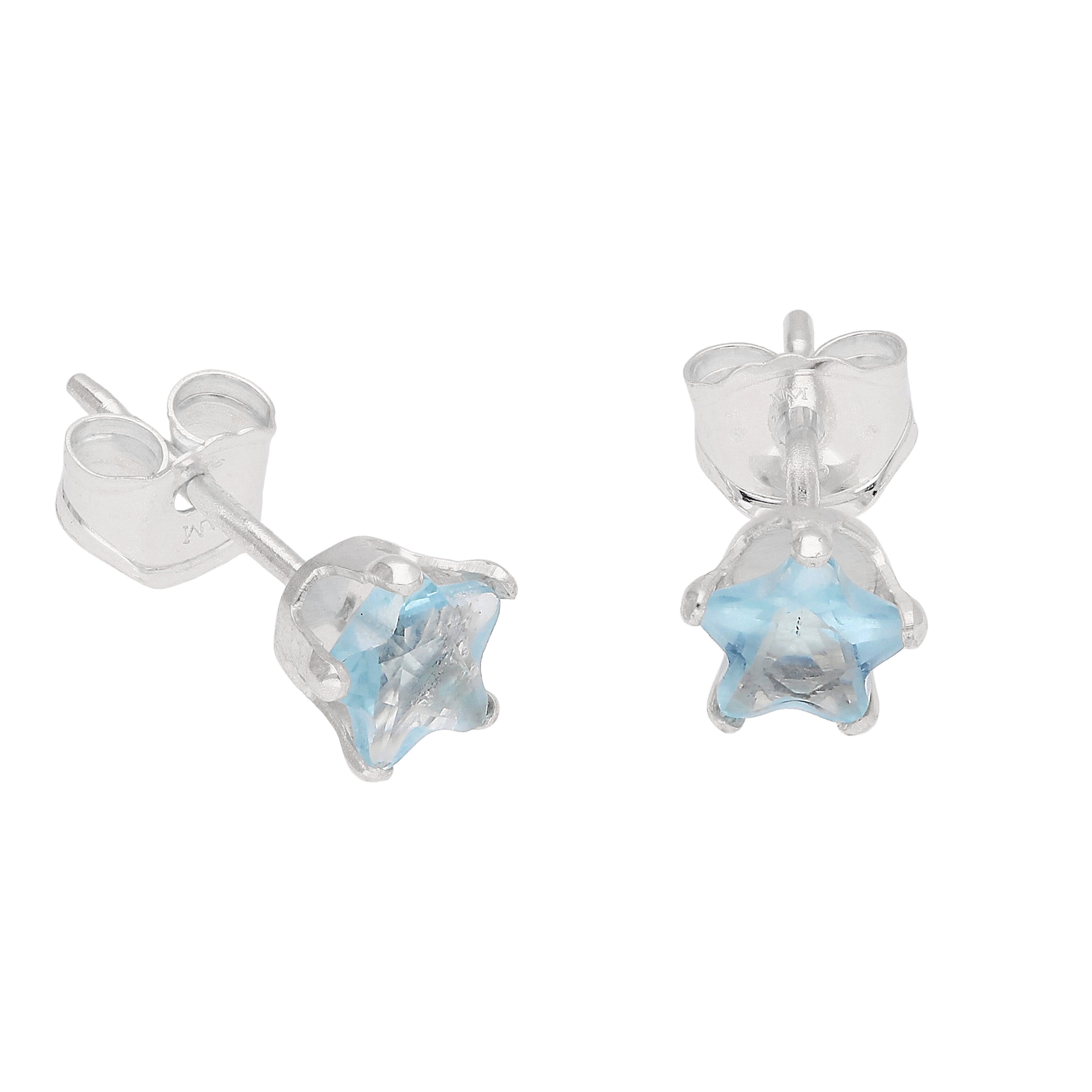 Sterlingsilber 4 mm Stern CZ Ohrstecker