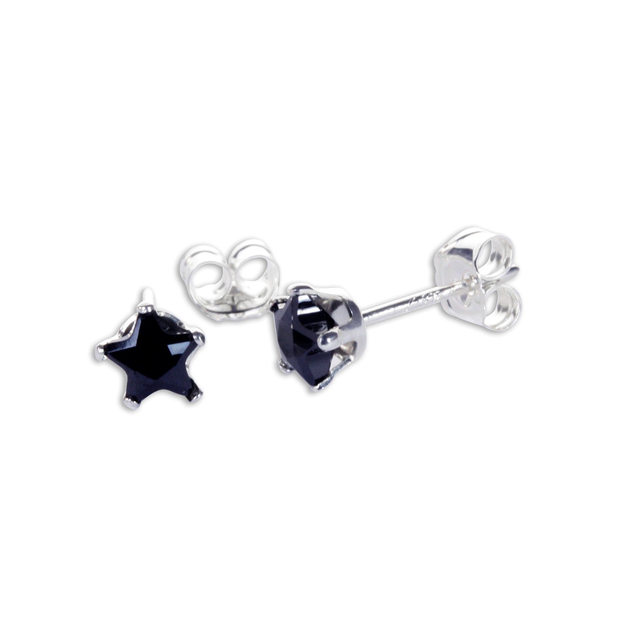 Sterlingsilber 4 mm Stern CZ Ohrstecker