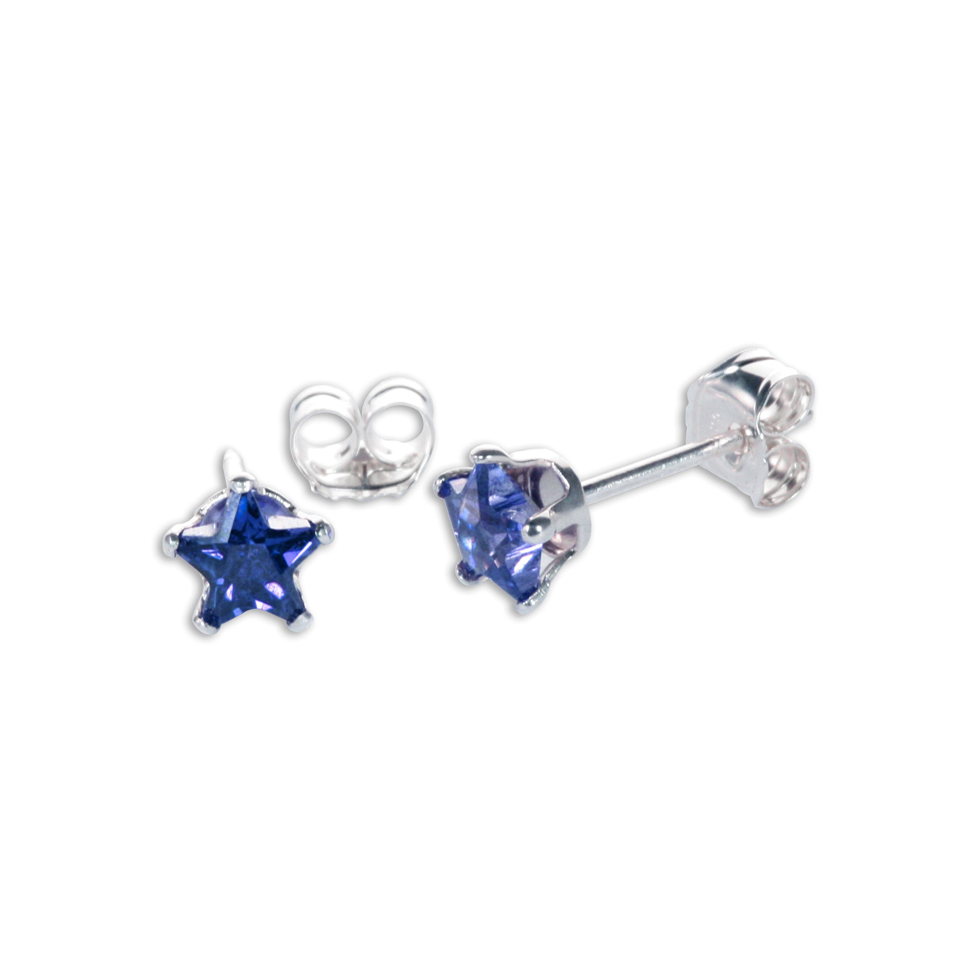 Sterlingsilber 4 mm Stern CZ Ohrstecker