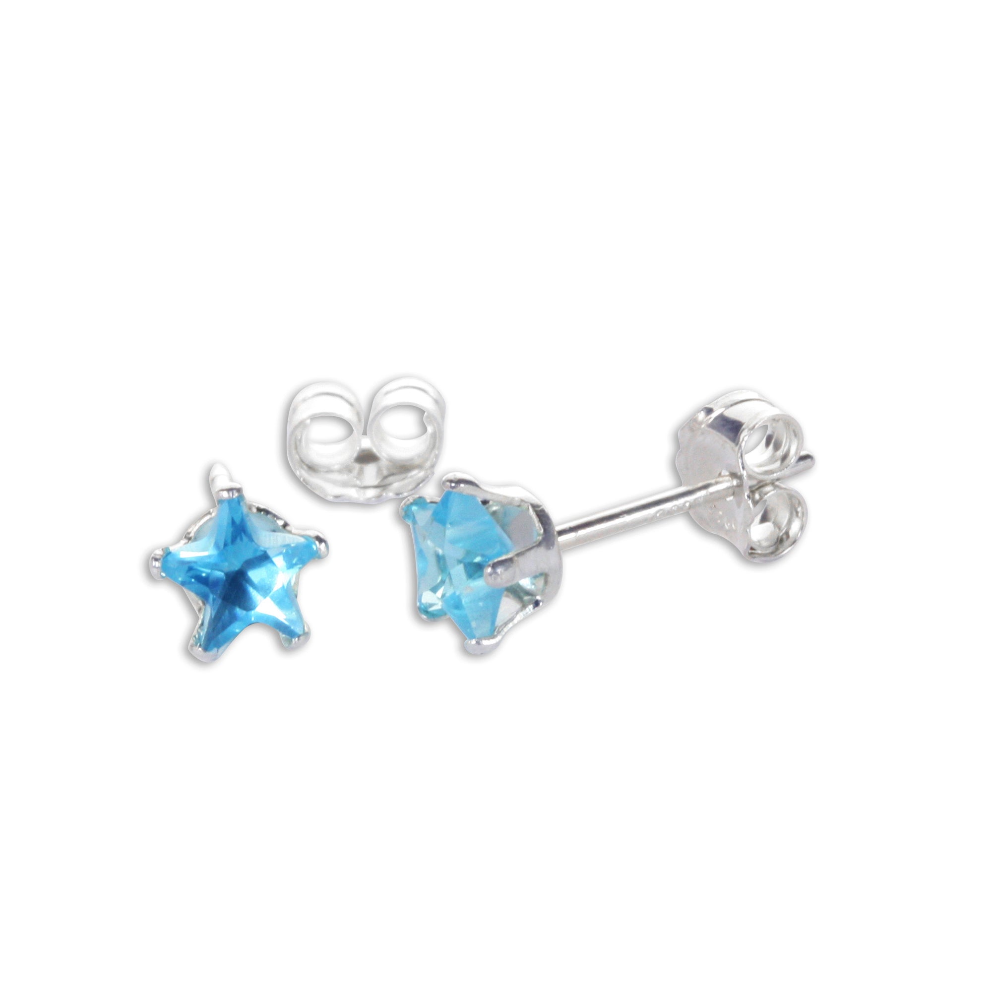 Sterlingsilber 4 mm Stern CZ Ohrstecker