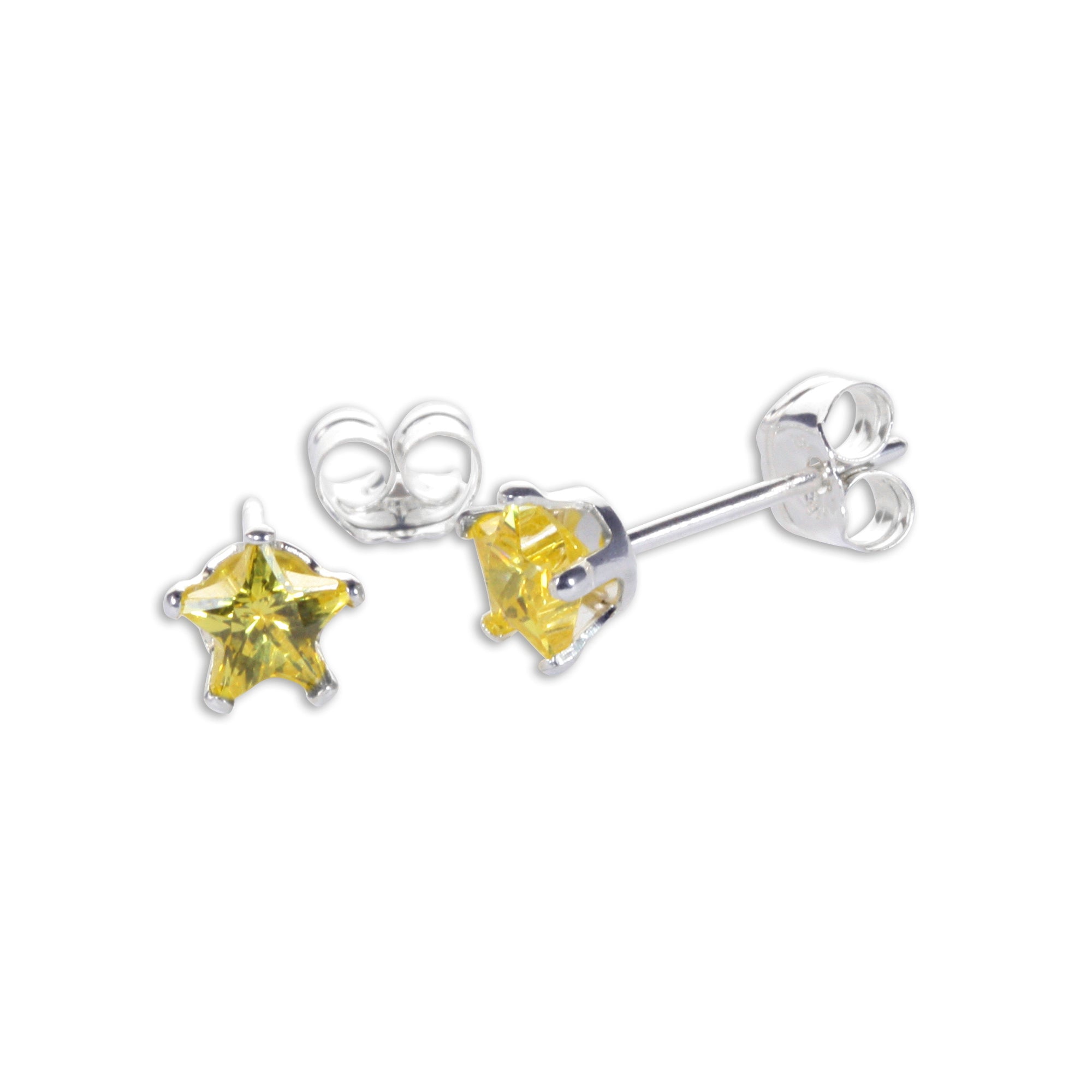 Sterlingsilber 4 mm Stern CZ Ohrstecker
