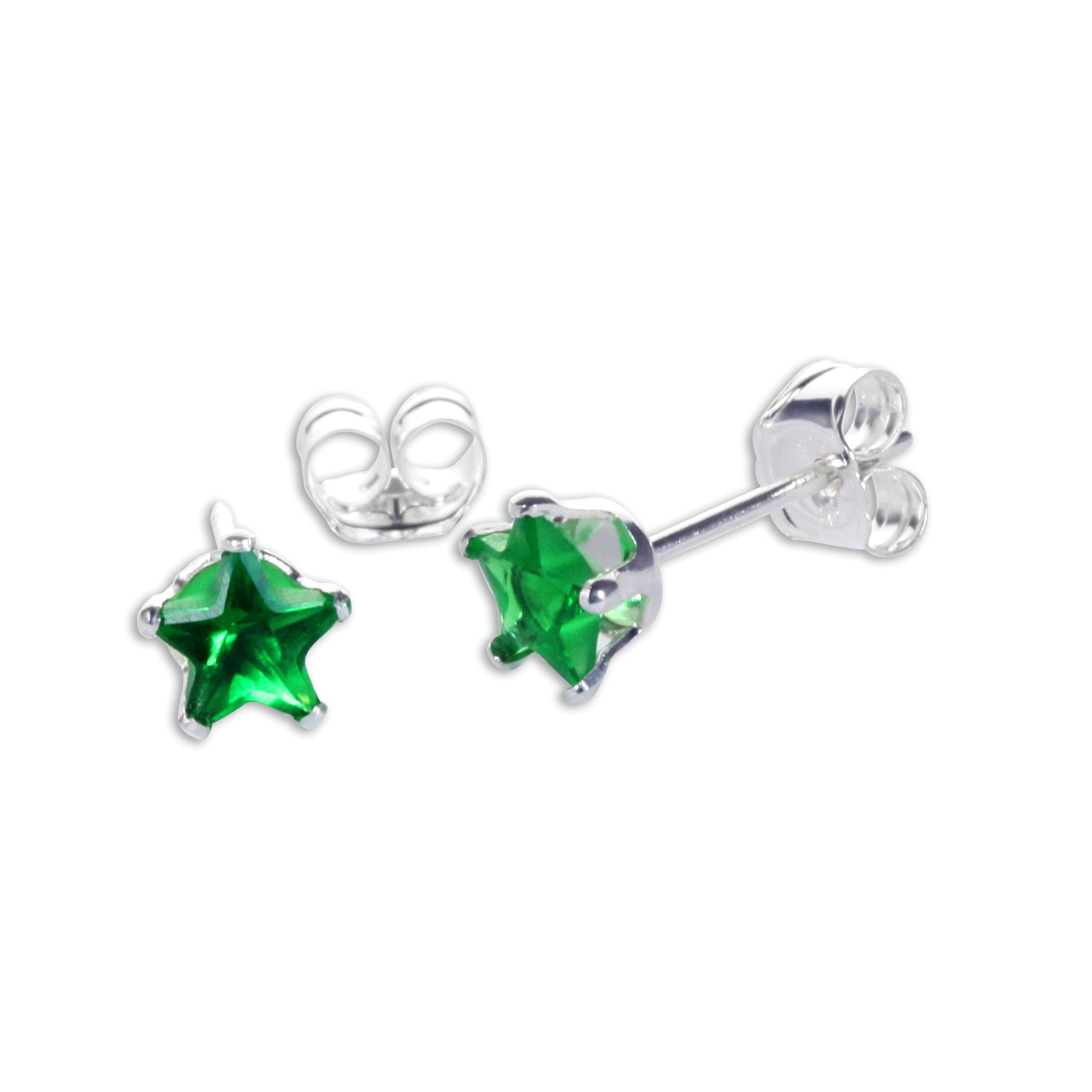 Sterlingsilber 4 mm Stern CZ Ohrstecker