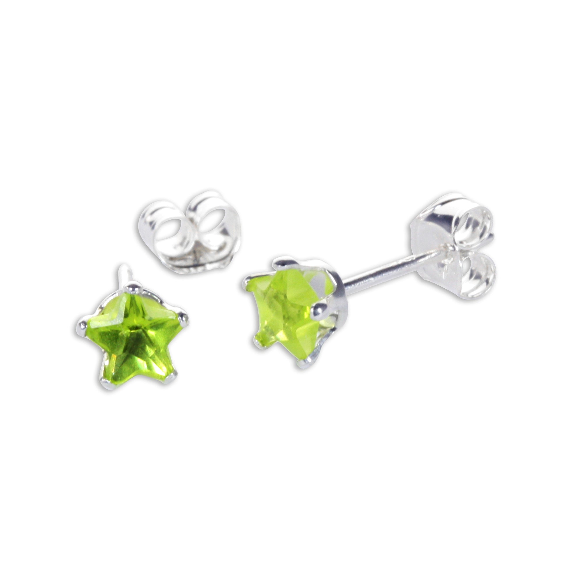 Sterlingsilber 4 mm Stern CZ Ohrstecker