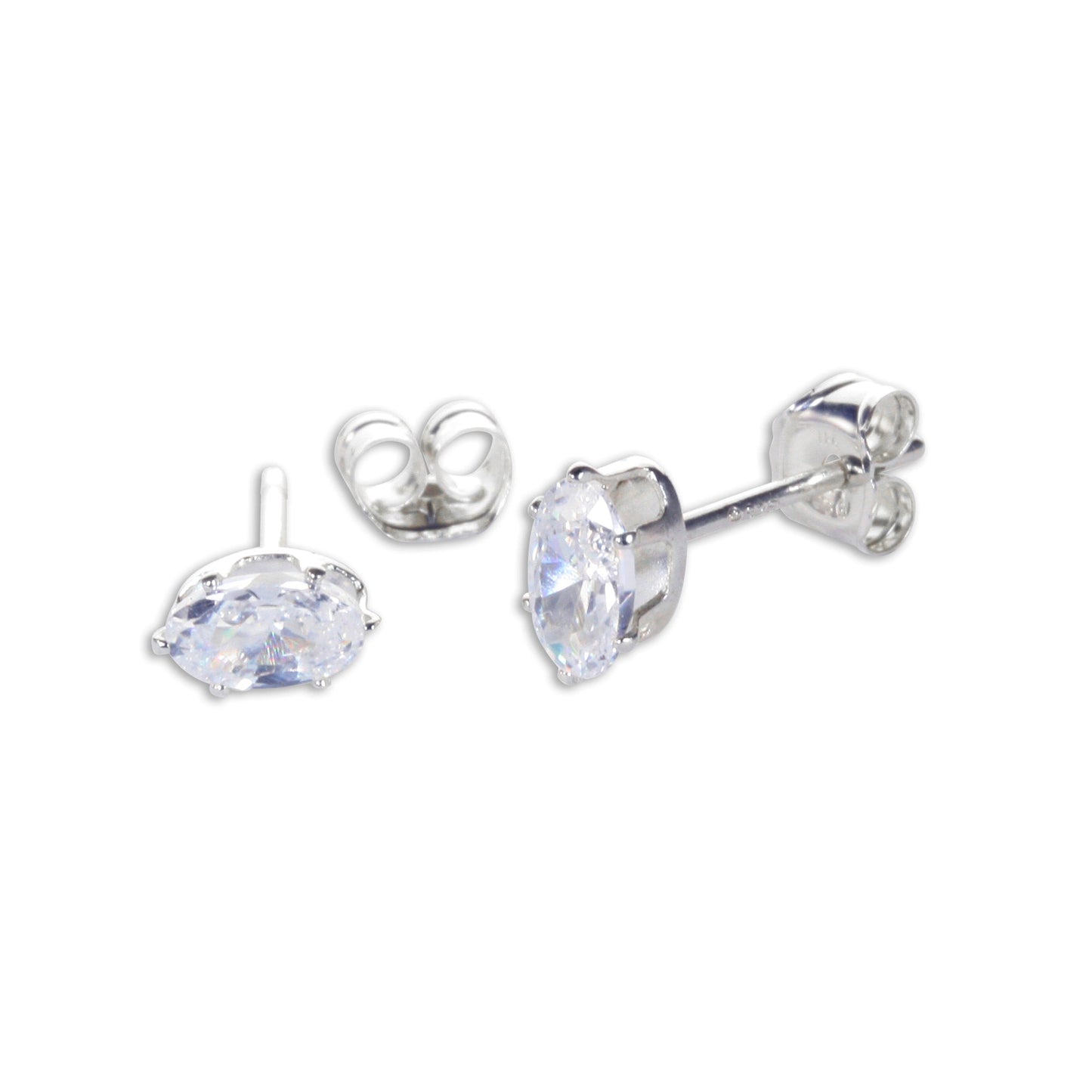 Klare CZ Ohrstecker aus Sterling Silber