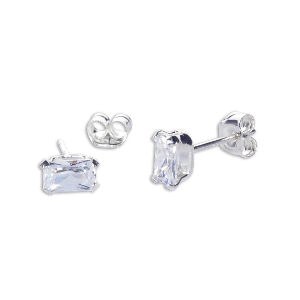 Klare CZ Ohrstecker aus Sterlingsilber
