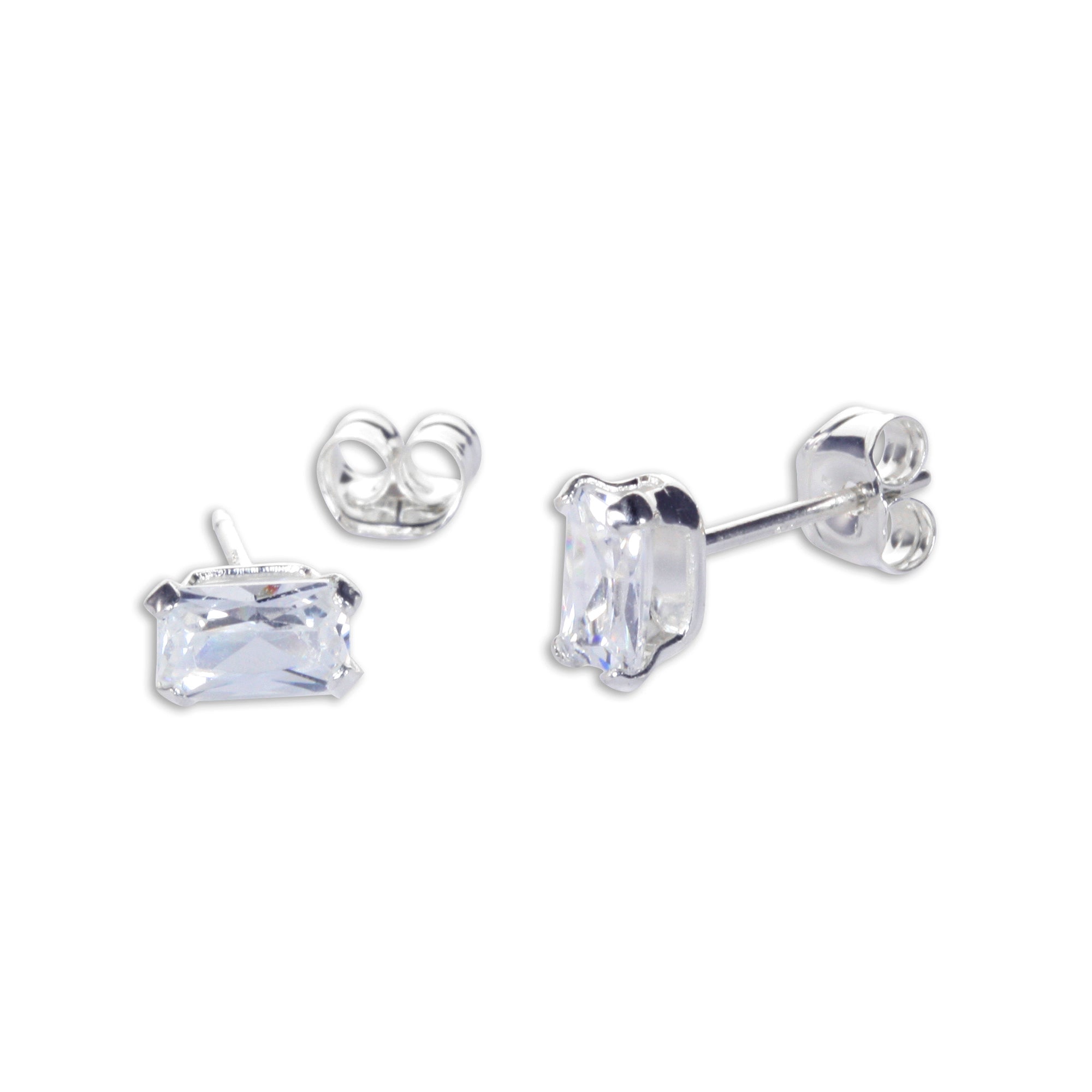 Klare CZ Ohrstecker aus Sterlingsilber