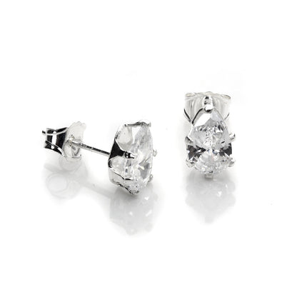 Klare CZ Ohrstecker aus Sterling Silber