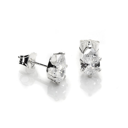 Ohrstecker aus Sterlingsilber mit klarem Zirkonia