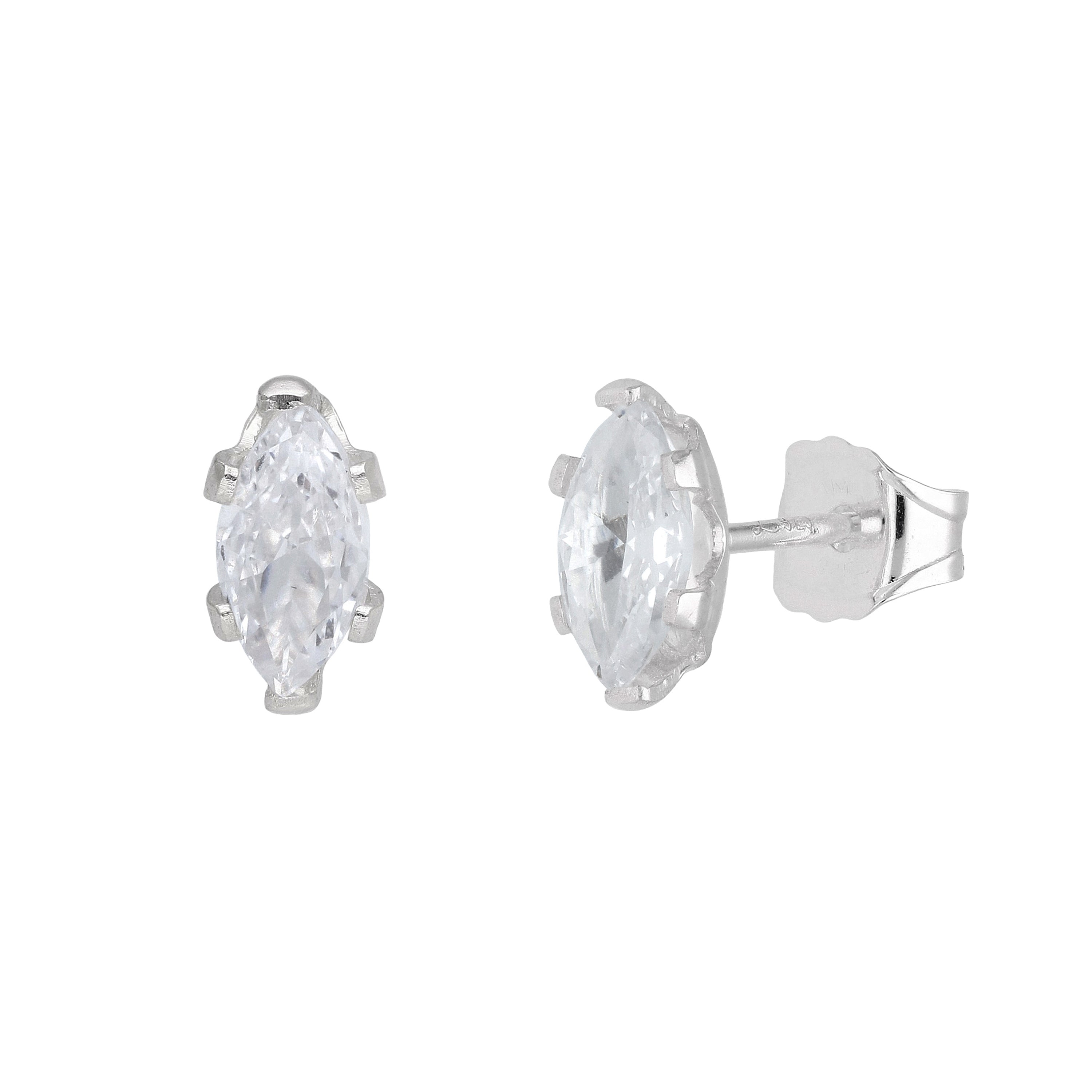 Klare CZ Ohrstecker aus Sterlingsilber
