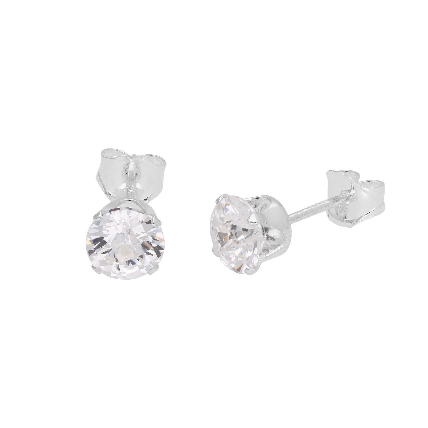 Klare CZ Ohrstecker aus Sterling Silber