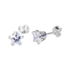 Sterlingsilber Klarer Stern CZ Ohrstecker