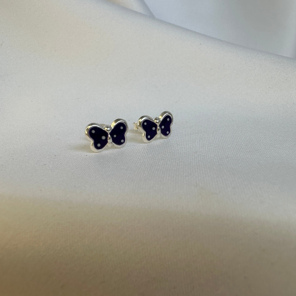 Sterlingsilber Lila Emaille Schmetterling Ohrstecker