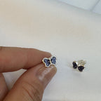 Sterlingsilber Lila Emaille Schmetterling Ohrstecker