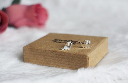 Sterlingsilber Diplodocus Dinosaurier Ohrstecker