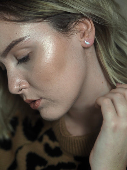 Sterlingsilber Diplodocus Dinosaurier Ohrstecker