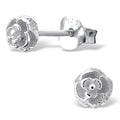 Sterlingsilber 4 mm Rose Blume Ohrstecker