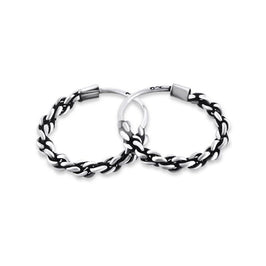 Sterlingsilber 11 mm Kette Schläfer Creolen Ohrringe
