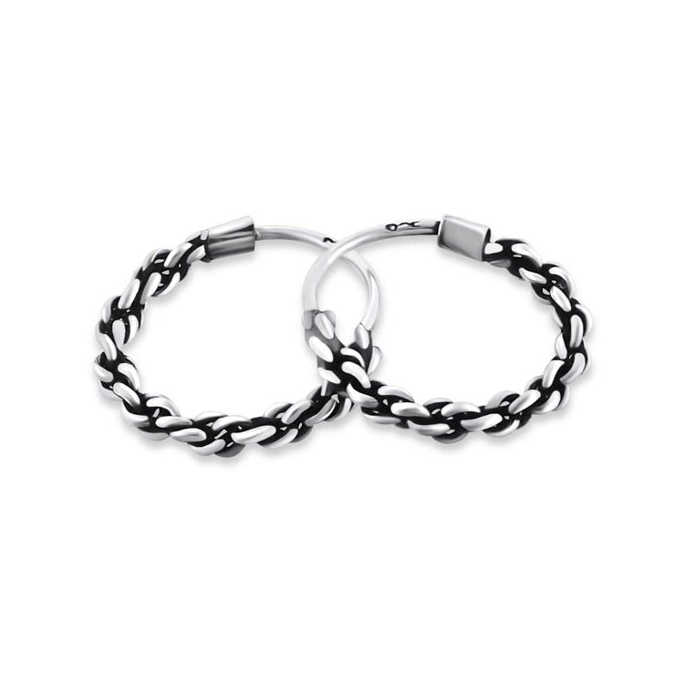 Sterlingsilber 11 mm Kette Schläfer Creolen Ohrringe