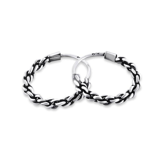 Sterlingsilber 11mm Kette Schläfer Creolen Ohrringe