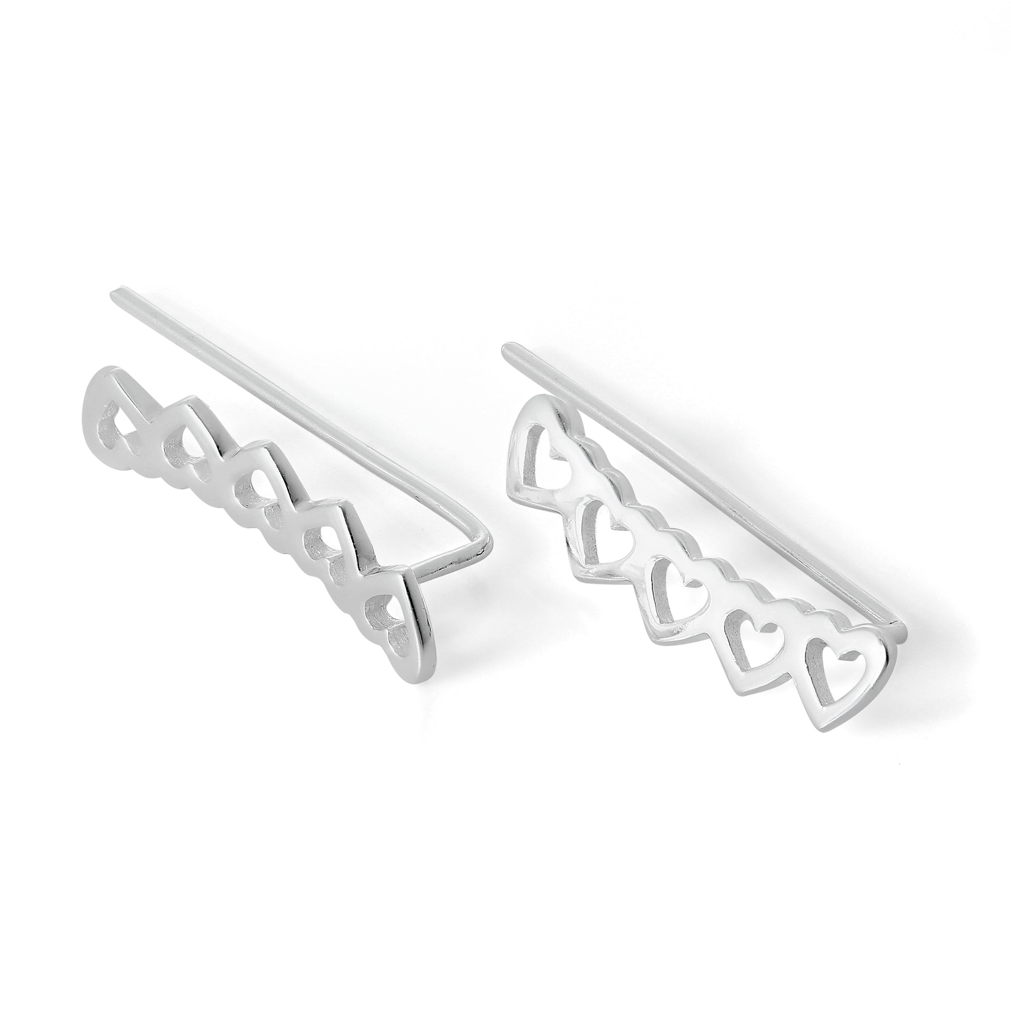 Sterlingsilber 5 Offen Herz Ohrstift Kletter Ohrringe