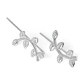 Ear-Climber-Ohrringe aus Sterlingsilber mit Lorbeerblatt und Nadel