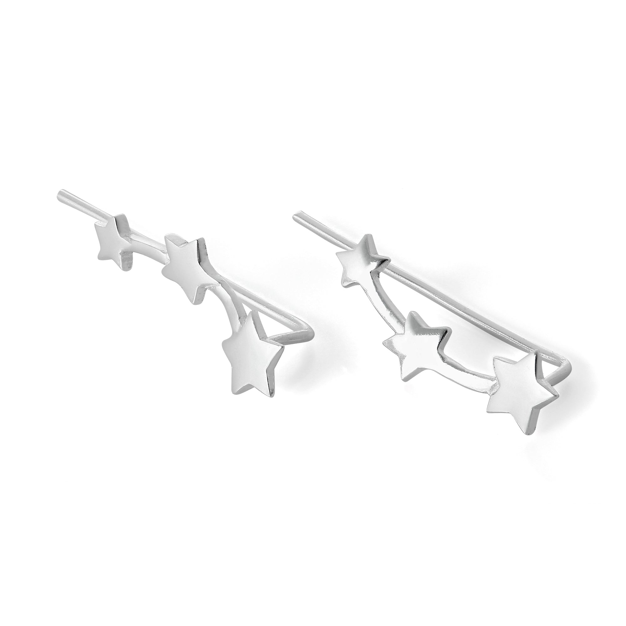 Sterlingsilber Dreifach Stern Ohrstift Ohrringe