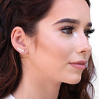 Ear-Climber-Ohrringe aus Sterlingsilber mit offenem Dreieck und Nadel