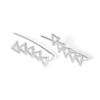 Ear-Climber-Ohrringe aus Sterlingsilber mit offenem Dreieck und Nadel