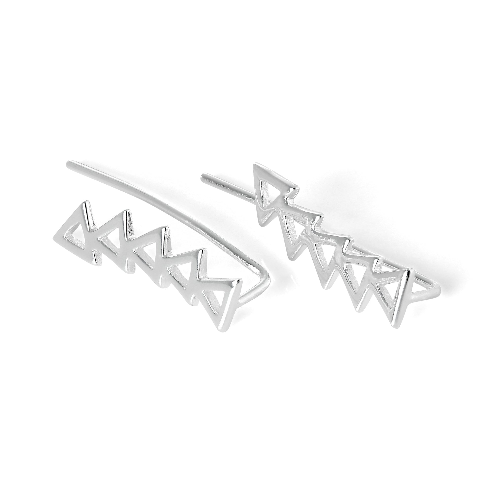 Sterlingsilber Offen Dreieck Ohrstift Kletter Ohrringe