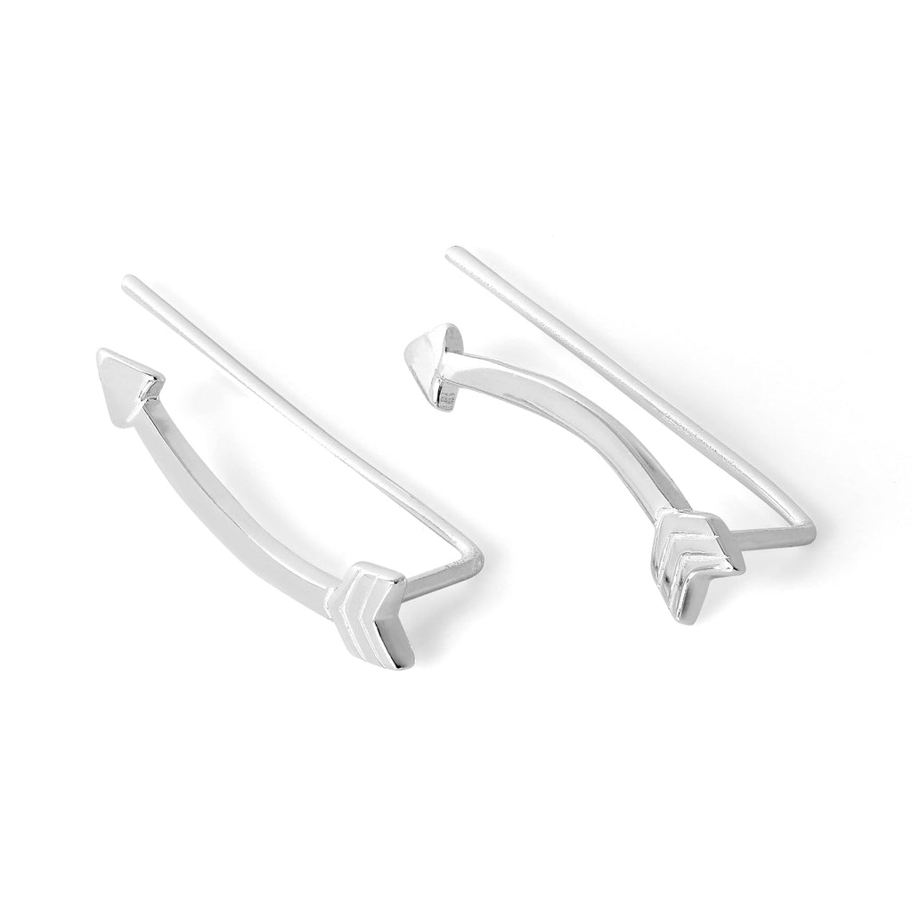 Sterlingsilber Gebogener Pfeil Ohrstift Kletter Ohrringe